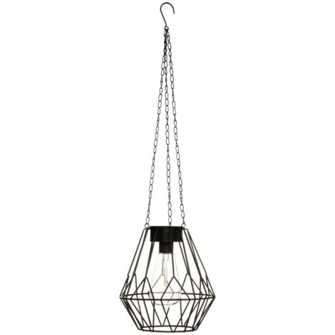 Suspension Outdoor Solaire en métal Noir Filaire avec chaines - Atmosphera (1/4)