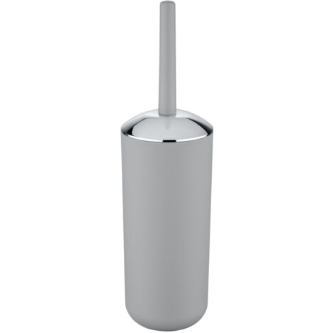 WENKO Brosse WC Brasil, brosse WC noire, Plastique PET incassable, Ø 10x37 cm, gris