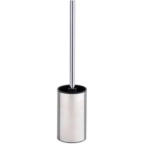 Wenko – Porte brosse WC inox satiné – Support brosse en acier inoxydable – Tête interchangeable Ø 8 cm – Design élégant et durable