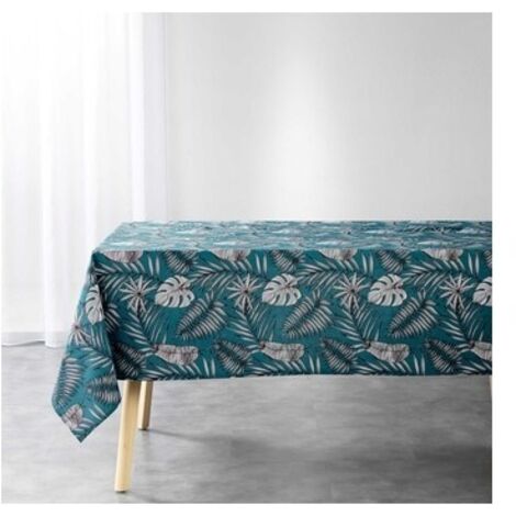 Nappe rectangulaire avec motif de feuilles exotiques, 140 x 240 cm (1/3)