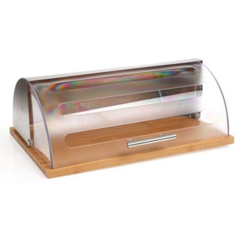 5Five Simply Smart – Boîte à pain en bambou et inox 39x28,5x14,5 cm – Couvercle transparent – Design moderne pour cuisine – Rangement esthétique - 5-five-simply-smart