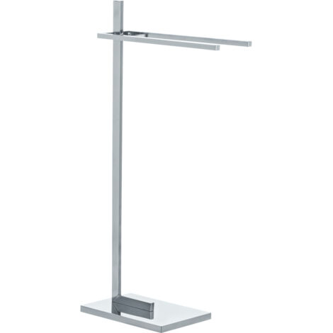 Wenko – Porte-serviettes sur pied 2 barres – Acier inoxydable brillant – Dimensions 41x85,5x20 cm – Base stable pour salle de bain moderne (1/8)