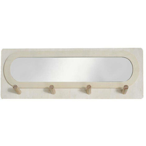 Today Miroir contemporain beige avec porte-manteau bois (1/3)