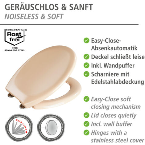 Wenko – Abattant WC Ottana en Duroplast – Chute libre Easy-Close – Charnières inox – Surface hygiénique facile à nettoyer (1/9)