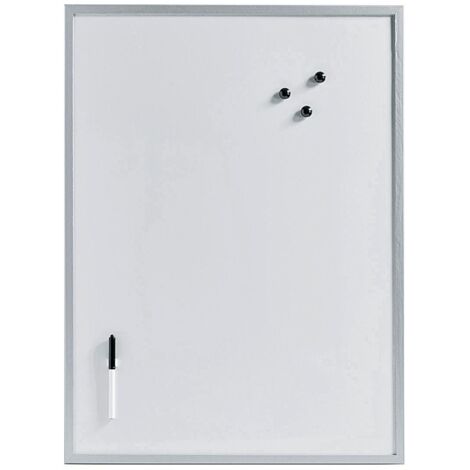 Magnet-/Schreibtafel magnetisches Feinblech mit Stift und Magneten 60x80cm alugrau (1/2)