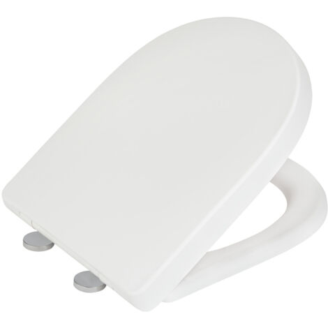 Wenko – Abattant WC avec frein de chute – Duroplast antibactérien – Fixation Fix-Clip – Dimensions 36,5 x 45 cm – Blanc mat pour Villeroy & Boch