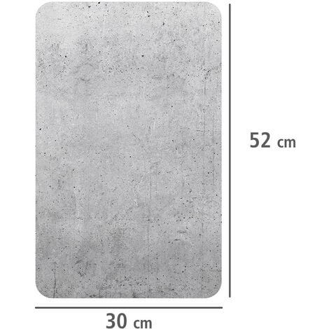 WENKO Protezione per piano cottura Universal Beton, copertura per piano cottura in vetro effetto cemento, Set di 2, vetro temperato, 30x52 cm, multicolore