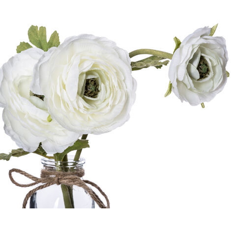 Bouquet De Pivoines Artificielles Avec Vase Gris - Déco Intérieur élégante Style Lilas Clair - 10