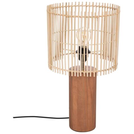 Lampe à poser en bois et bambou Davys Atmosphera (1/5)