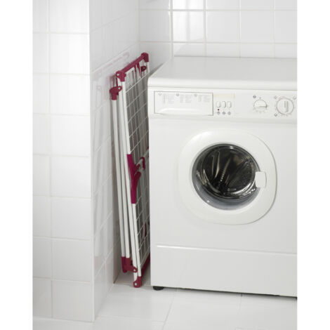 Etendoir à Linge Tour 3 Niveaux 16 Mètres D'étendage Gris Et Blanc