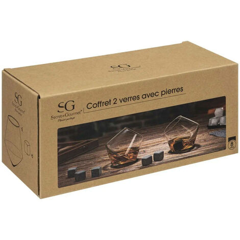 Lot de 9 Pierres à whisky 2 cm grises - Secret de Gourmet