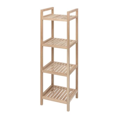 Wenko – Étagère à poser 4 niveaux en bois d'acacia FSC® 35x110x35 cm – Charge max 20 kg – Design scandinave pour rangement élégant (1/5)