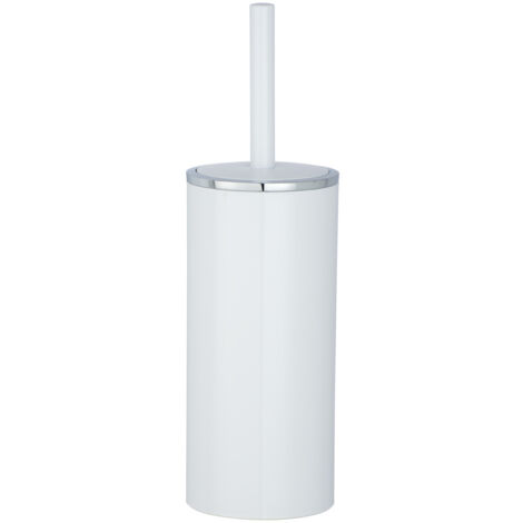 Wenko – Brosse WC silicone blanche – Tête remplaçable Ø 7,5 cm – Plastique durable et silicone antibactérien – Nettoyage en profondeur