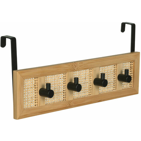 Support de porte ALLEGRE BAMBOO, 4 crochets, WENKO (1/5)