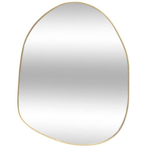Atmosphera – Miroir sur pied en bois doré 39cm – Design asymétrique élégant – Pour salon, chambre ou couloir – Apporte charme et caractère