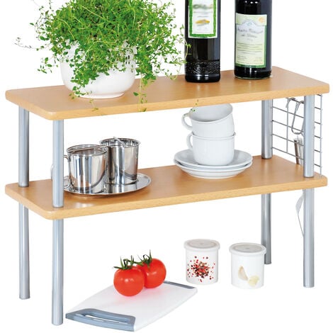Étagère de cuisine pour comptoir, 2 niveaux, bois de hêtre, Kesper