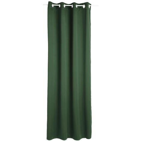 Atmosphera – Rideau occultant vert sapin 140 x 260 cm – 100% polyester – 8 œillets pour installation facile – Protection optimale contre la lumière