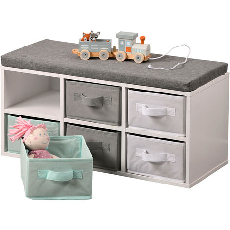 Banc pour enfants avec 6 organisateurs en textile, Kesper