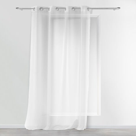 Panneau a oeillets 140 x 240 cm voile uni voiline Blanc (1/3)