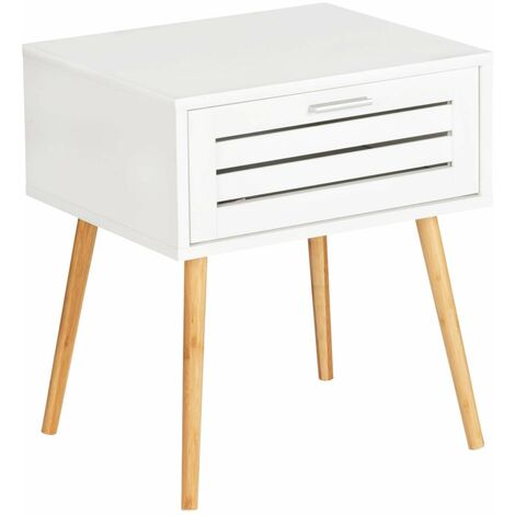 Mini commode, table auxiliaire avec tiroir FINJA, bambou, WENKO (1/5)