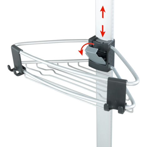 Étagère De Douche Télescopique HANFU - Support Sans Perçage Réglable 70-305cm, 4 Paniers Et Porte-serviettes, Acier Inoxydable