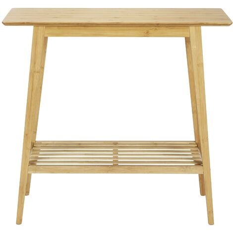 Wenko – Console en bambou avec étagère 80 x 76 x 30 cm – Design compact pour petits espaces – Stabilité et durabilité – Écologique et léger (1/5)