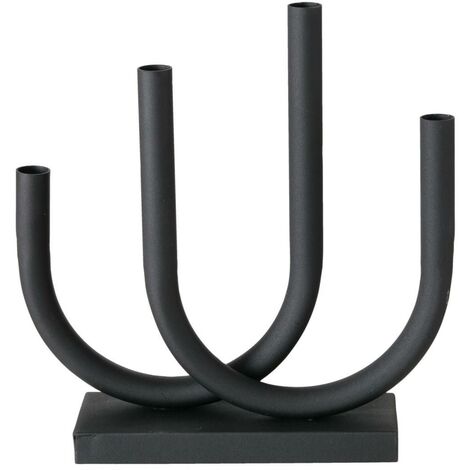 Boltze Bougeoir en métal noir mat design moderne (1/5)