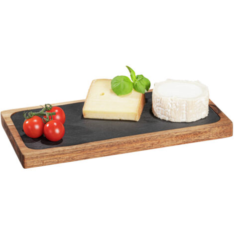 Lot de 8 plateaux en ardoise (30x20 cm) pour fromage, tapas