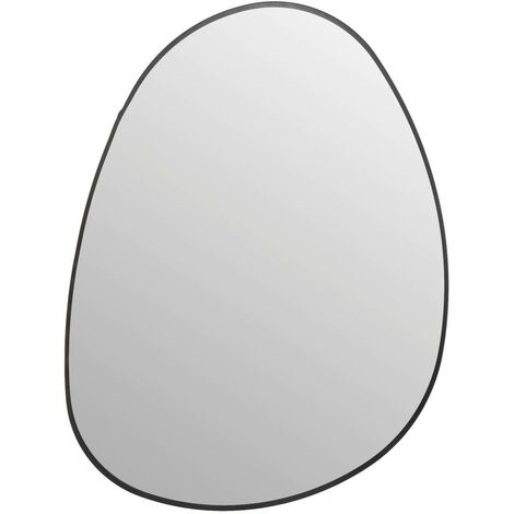 Atmosphera – Miroir sur pied noir 55x75cm – Cadre métal élégant pour salon, chambre ou salle de bain – Installation murale facile