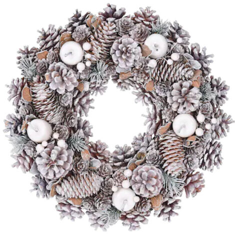 Couronne De L'Avent Artificielle 30 Cm Décorée - Avec 4 Bougies Chauffe-plat, Prête à Poser - 3