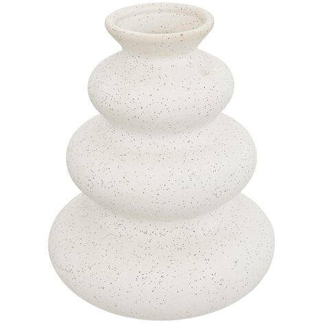 Atmosphera – Vase décoratif en céramique 20 cm – Forme originale – Diamètre 16 cm – Idéal pour bouquets – Couleur blanche élégante (1/6)