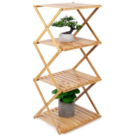 Étagère en bambou pour la salle de bain, 4 niveaux, 40 x 45 x 75 cm