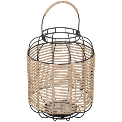 ATMOSPHERA cosy lanterne NOIRE 22x27,5 cm métal - verre