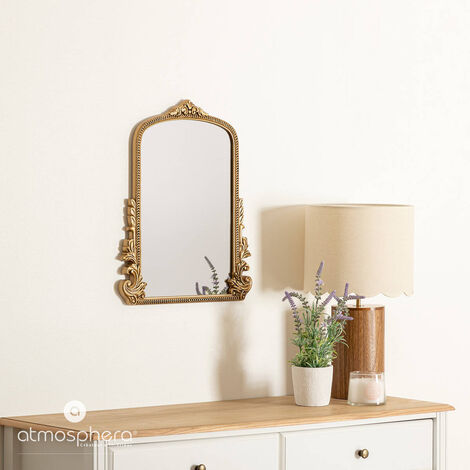 Miroir Roman Doré Atmosphera - 60x40cm - Style Organique Et Vintage - Déco Intérieur Élégante