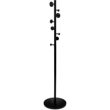 5Five Simply Smart – Porte-manteau sur pied 8 crochets en bois MDF noir H 176 cm – Charge max 16 kg – Finition lisse et facile à nettoyer (1/5)