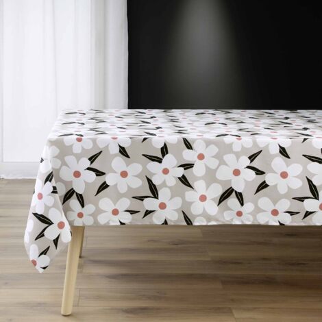 Nappe Rectangle (140 x 240 cm) Darcy Naturel, Microfibre Imprimée - 140x240cm - Naturel (1/4)