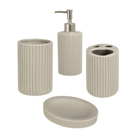 Set salle de bain arche 4 pièces polyrésine beige Retro | Maisons du Monde