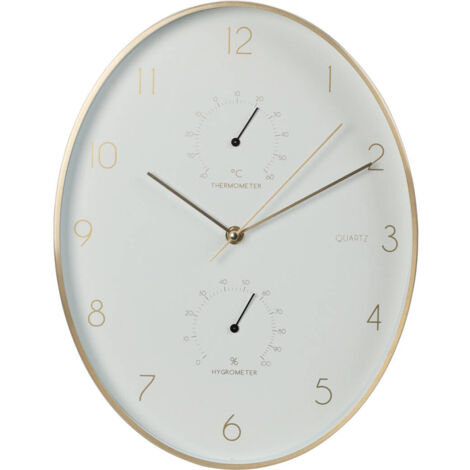 Horloge murale en aluminium avec thermomètre et hygromètre (1/2)