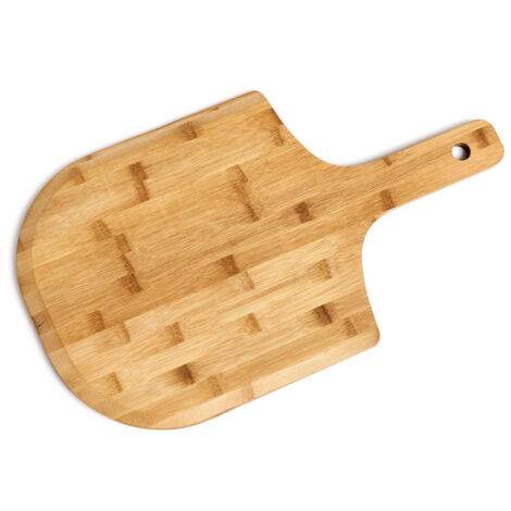 Planche à Pizza Bambou 30cm - Avec Poignée - Réversible Planche à Découper - Pour Service Table, Camping