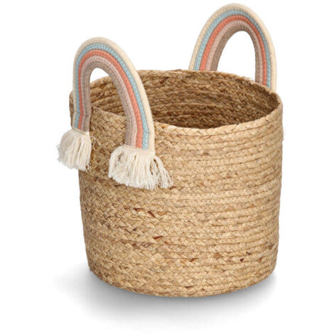 Panier de rangement tressé en jonc de mer, Ø 30 cm (1/6)