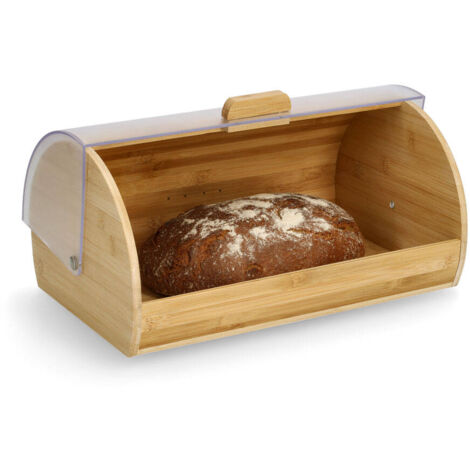 Panier à Pain Ovale Avec Couvercle Transparent - 35x25x14 Cm, Style Osier Plastique