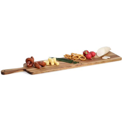Plateau De Service Ovale En Bois D'acacia - 20 X 12 X 1,5 Cm - Brun, Pour Café, Desserts, Snacks (restaurant, Maison) - 8