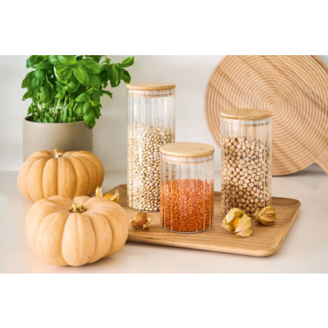 Sucrier En Verre Borosilicate 16 Oz Avec Couvercle Bambou - Hermétique, Élégant, Idéal Café, Sucre, Épices