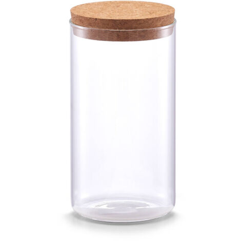 Récipient en verre avec couvercle en liège, 1100 ml