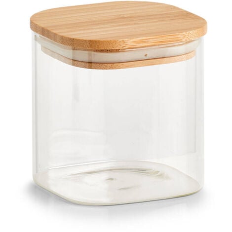 Récipient en verre carré avec couvercle hermétique, 640 ml