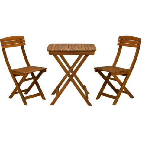 Ensemble de meubles de balcon en bois d'acacia (1/4)