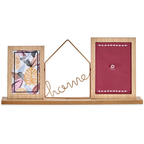 Gift-decor Cadre photo multiple marron bois métal 6x21.5x46 cm (1/2)