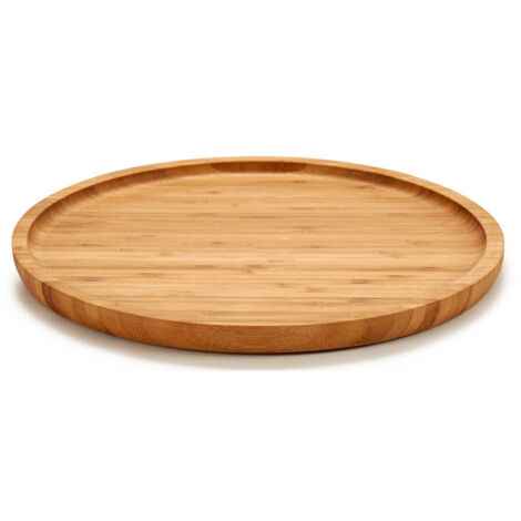 Planche De Service Ronde En Acacia 35,1 Cm - Avec Bord, Pour Plateau à Fromage, Apéro, Décoration