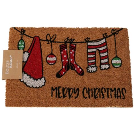 Paillasson De Noël Père Noël - 40 X 80 Cm, Jute, Dos Antidérapant, Décoration D'entrée - 2