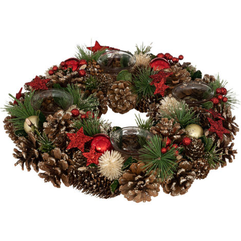 Atmosphera Bougeoir de Noël naturel rustique 34 cm (1/2)